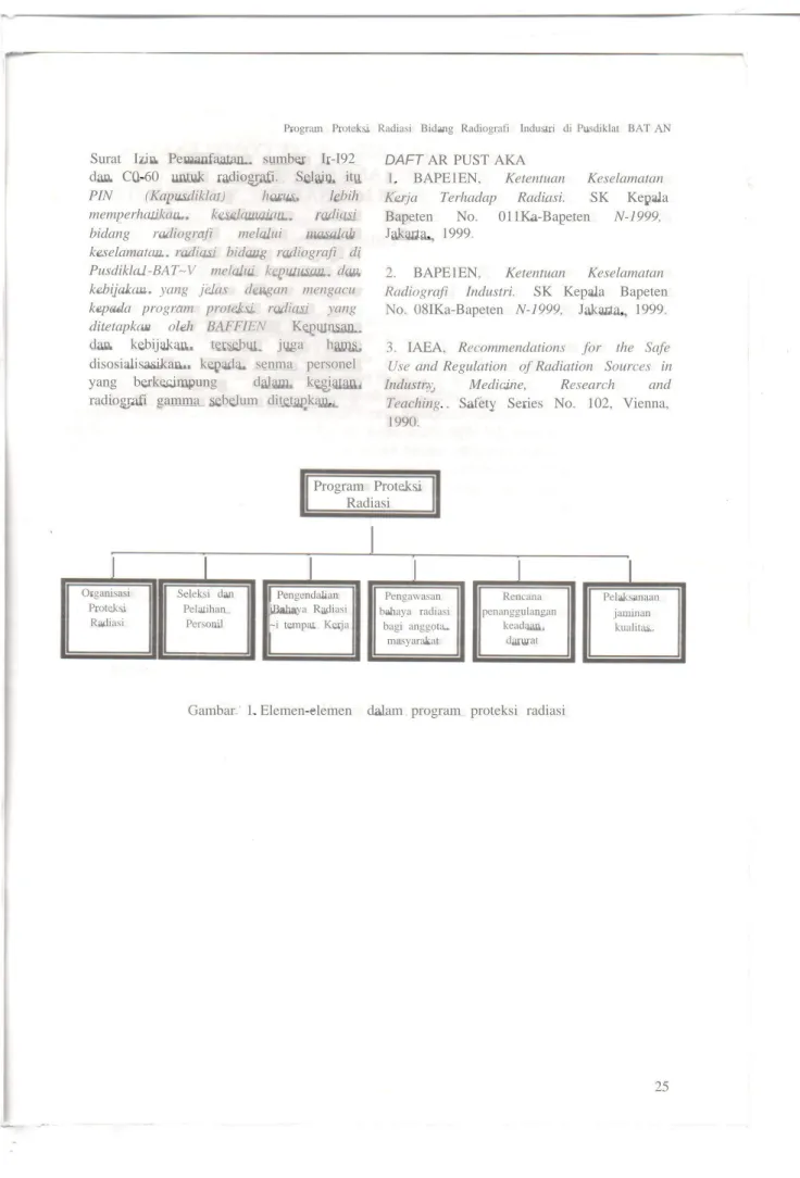 Gambar 1. Elemen-elemen dalam program proteksi radiasi
