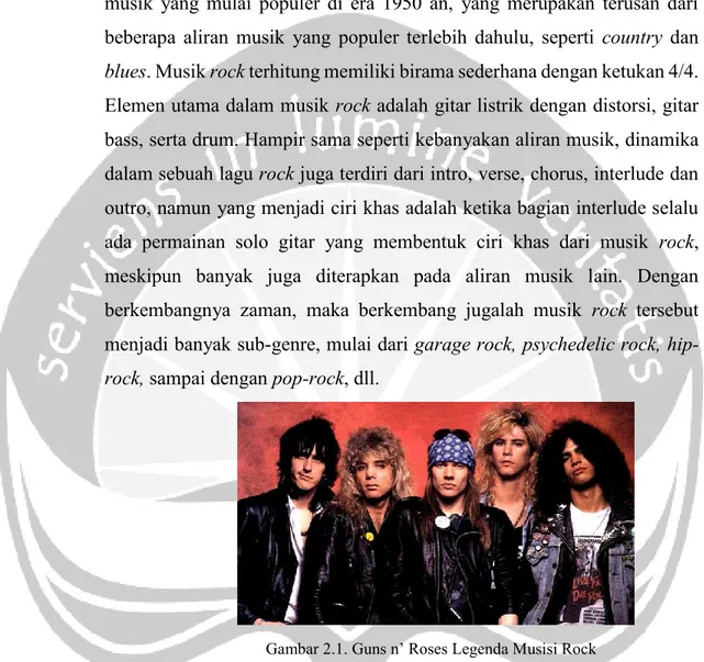 Gambar 2.1. Guns n’ Roses Legenda Musisi Rock  Sumber : Google.co.id,7 september 2016 