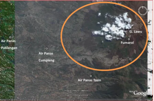 Gambar 1: Lokasi Area Panasbumi Gunung Lawu, Jawa  Tengah-JawaTimur, Indonesia 