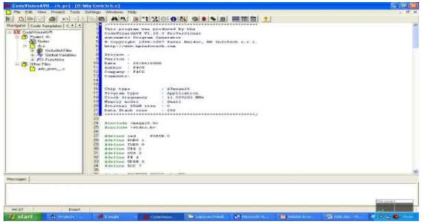 Gambar 2.4.  Form pembuatan program micro chip (CodeVisionAVR). 