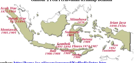 Gambar 2 Peta Perlawanan terhadap Belanda 