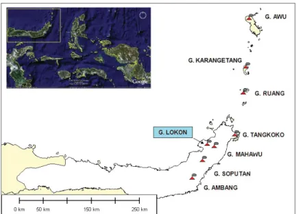 Gambar 1. Peta lokasi Gunung Lokon di Sulawesi Utara.