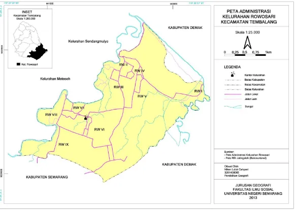 Gambar 4.1. Peta Administrasi Kelurahan Rowosari 