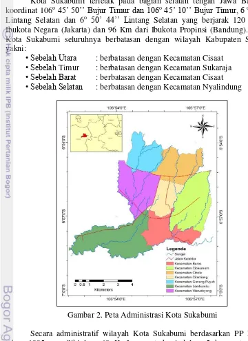 Gambar 2. Peta Administrasi Kota Sukabumi 