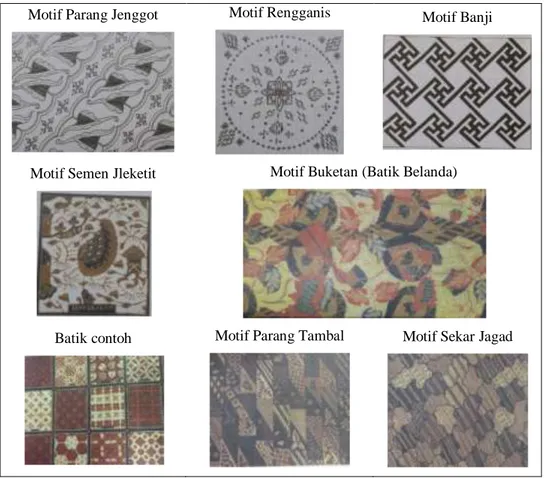 Gambar 2. Beberapa contoh motif batik 