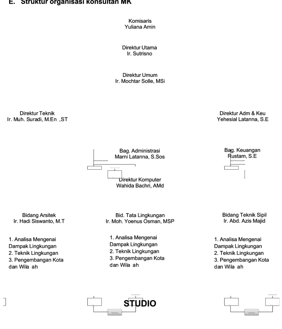Gambar 3.1 Bagan struktur organisasi inti konsultan MKGambar 3.1 Bagan struktur organisasi inti konsultan MK