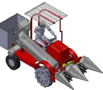 Gambar 3. Konsep suatu mesin panen jagung kompak