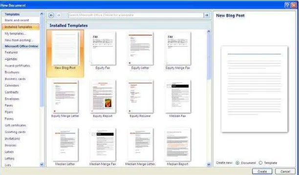 Gambar 1.6 Tampilan Memilih Templates. 