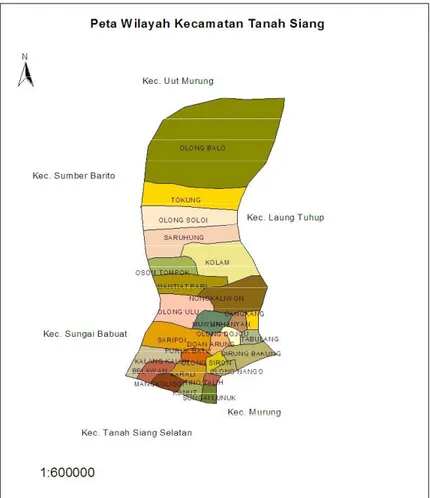 Gambar 1.2 Peta wilayah Kecamatan Tanah Siang.