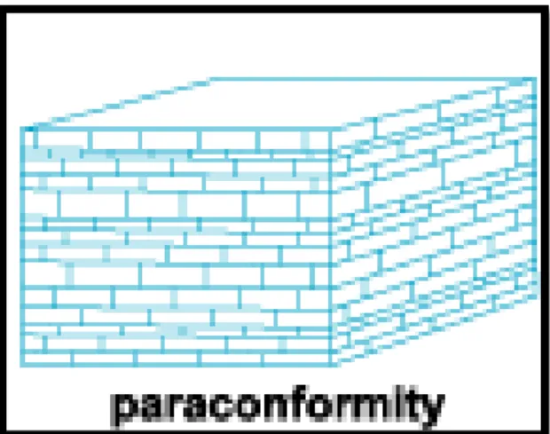 Gambar 10. Ketidakselarasan paraconformity litologi sama namun memiliki jeda pengendapan  yang lama (sumber : 