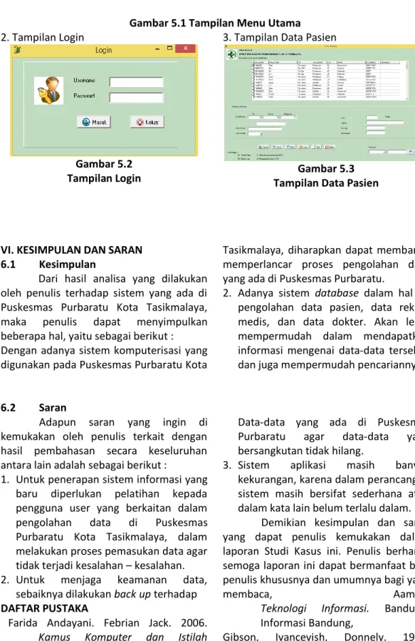 Gambar 5.1 Tampilan Menu Utama  2. Tampilan Login 