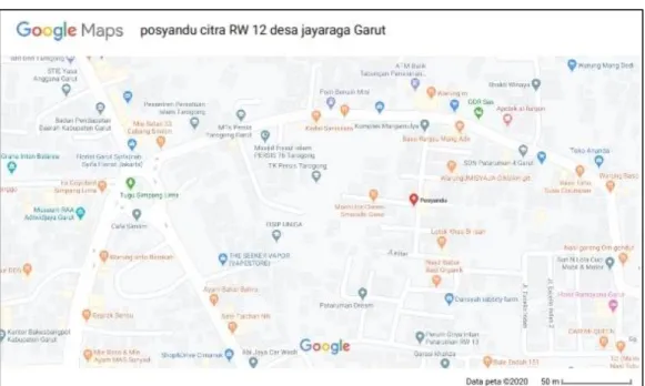 Gambar 2.1. Peta Lokasi Posyandu RW 12 Desa Jayaraga Garut 