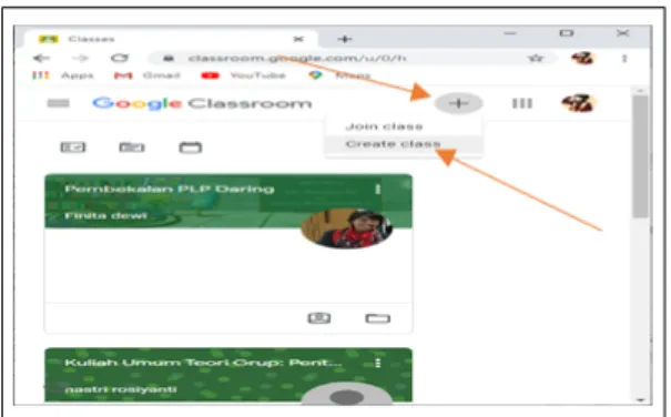 Gambar 3. Tampilan Laman pada  Langkah Pembuatan Google Classroom 