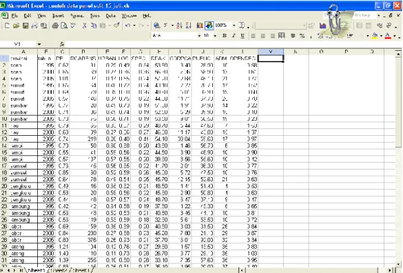 Gambar 3.1. Data Panel dalam Format Microsoft Excel  3.2. Entry Data 