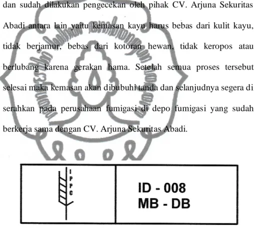 Gambar 3.7 Logo Kemasan Kayu dengan Methyl Bromide            Sumber: CV. Arjuna Sekuritas Abadi, 20013 