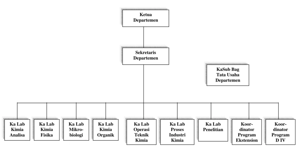 Gambar 1. Struktur Organisasi Departemen Teknik Kimia USU 
