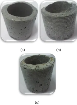 Gambar  2  Filter  Keramik  dengan  variasi  Aluminium  Foil  (AF)  0,4  g  (a),  0,2  g  (b),  0,1  g  (c) dan 0,75 g (d)