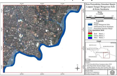 Gambar 5 Peta Pemodelan Simulasi Banjir Luapan Sungai Bengawan Solo