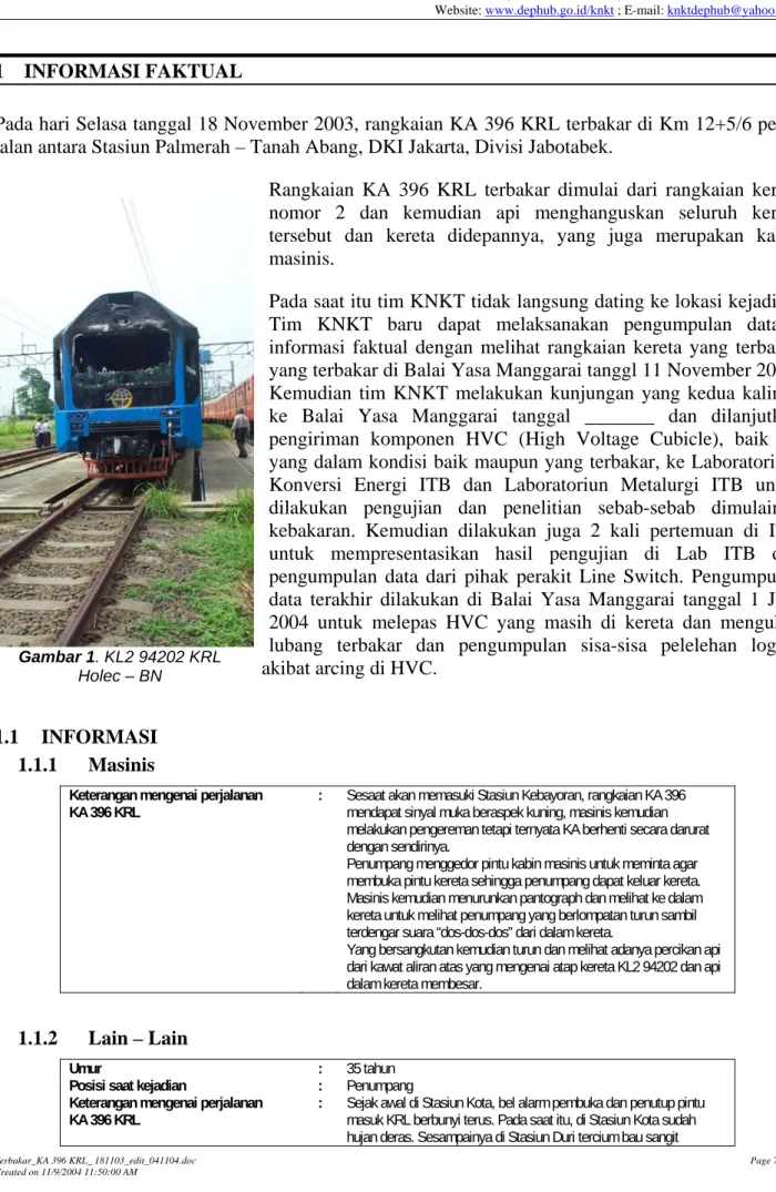 Gambar 1. KL2 94202 KRL  Holec – BN 