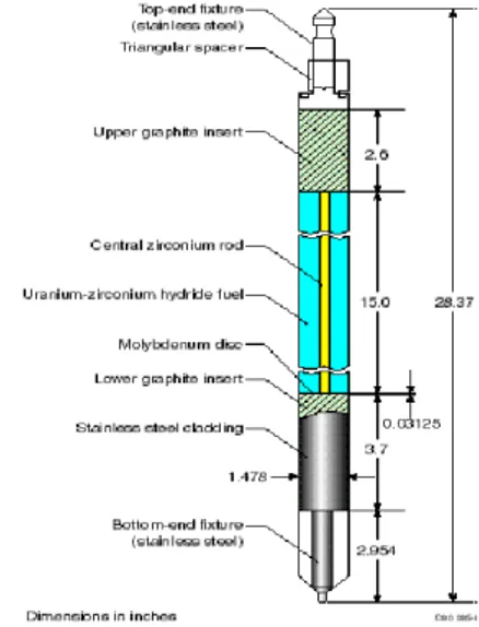 Gambar 3. Elemen bakar reaktor TRIGA [7] . 