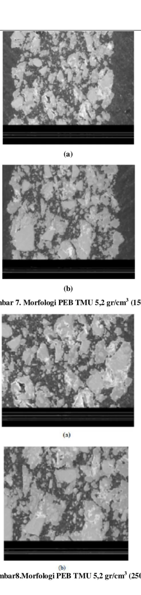 Gambar 7. Morfologi PEB TMU 5,2 gr/cm 3  (150x) 