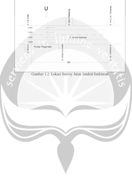 Gambar 1.2. Lokasi Survey Jalan Jendral Sudirman 