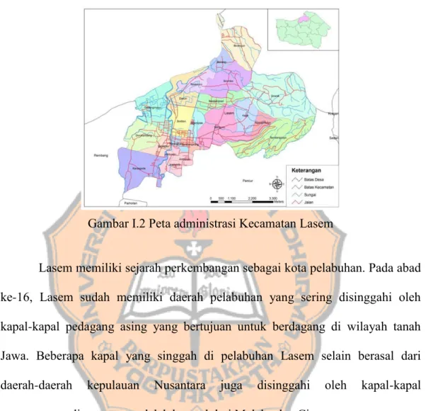 Gambar I.2 Peta administrasi Kecamatan Lasem 