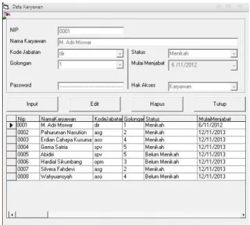 Gambar 4.21 Form Karyawan 