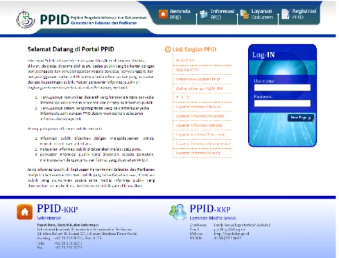 Gambar 3. Web PPID pada http://ppid.kkp.go.id/ 