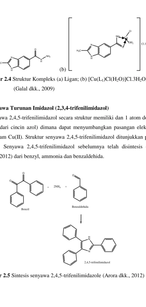 Gambar 2.5 Sintesis senyawa 2,4,5-trifenilimidazole (Arora dkk., 2012) 