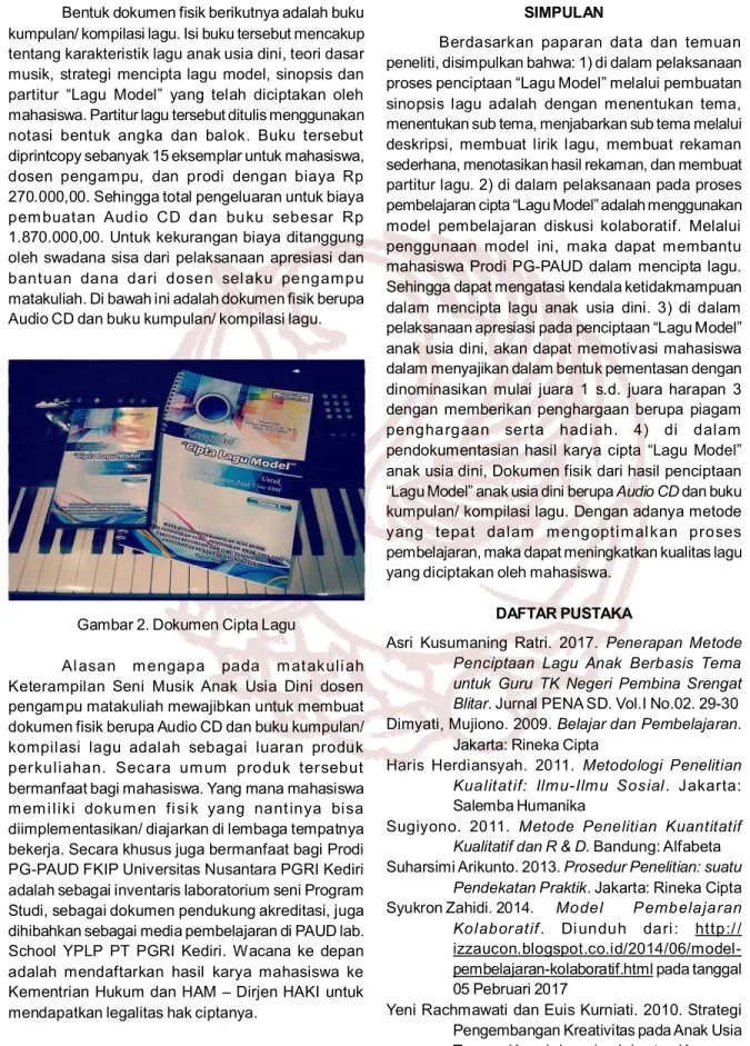 Gambar 2. Dokumen Cipta Lagu