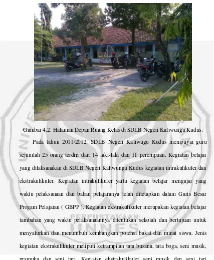 Gambar 4.2: Halaman Depan Ruang Kelas di SDLB Negeri Kaliwungu Kudus. 