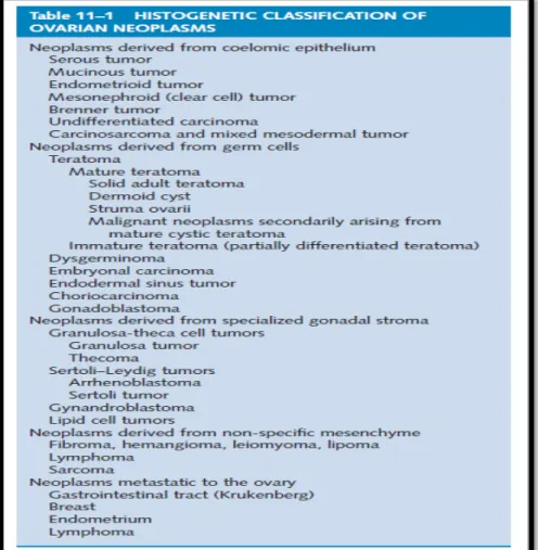 Gambar 2.1. Klasifikasi kanker ovarium berdasarkan histopatologi. 16 