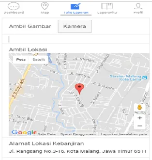 Gambar 5. Antarmuka Mengirim Laporan Usernameid_lapor