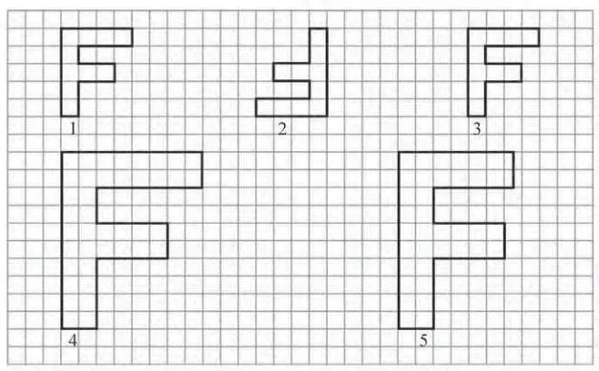 gambar 1 dapat menempati dengan tepat gambar 3 atau gambar 3 dapat menutup Berdasarkan gambar di atas, 1 dan 3 mempunyai bentuk dan ukuran yang sama, 3 yang dibalik, sehingga 2 dan 1 atau 1 dan 3 adalah kongruen