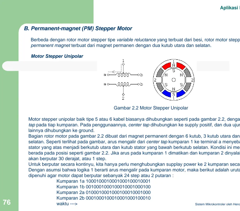 Gambar 2.2 Motor Stepper Unipolar