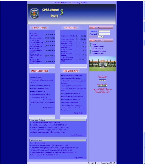 Gambar 4.8  Halaman E-Learning  5.  Kesimpulan 