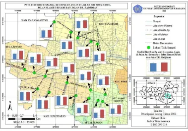 Gambar 2. Peta Distribusi Spasial Suhu Udara di Daerah Penelitian