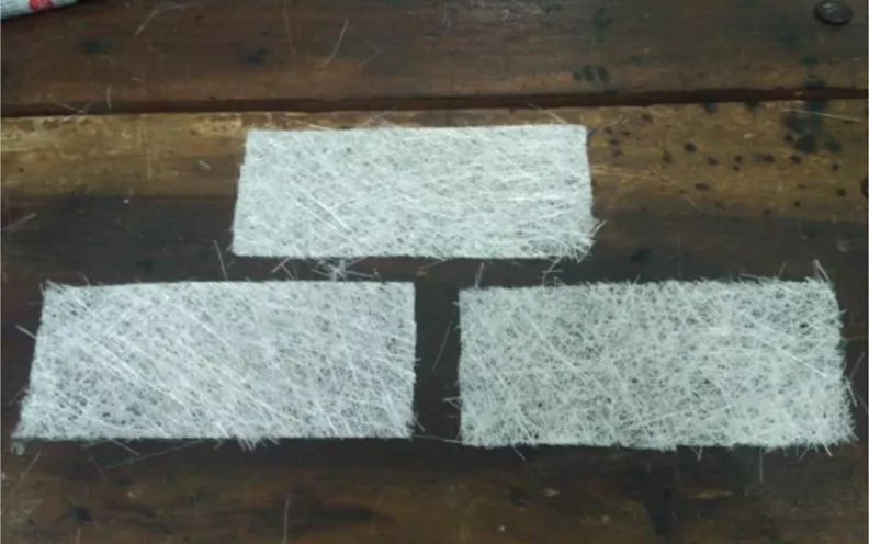 Gambar 1.  Fiberglass  jenis Chopped Strand Mat  (serat acak) 1,25 g/cm 3 