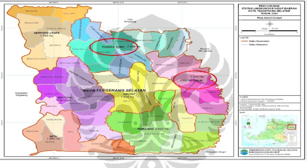 Gambar 3.2 Peta Administratif Kota Tangerang Selatan