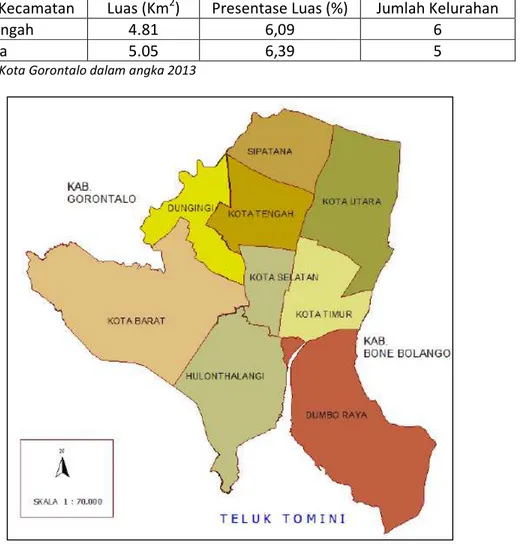 Gambar 4.1 Wilayah Administratif Kota Gorontalo 