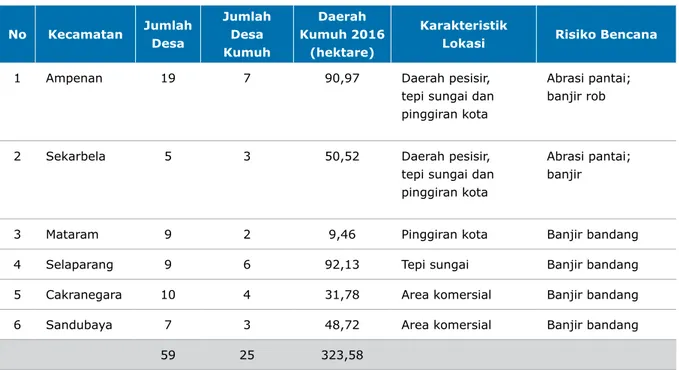 Tabel 5. Permukiman Kumuh di Kota Mataram