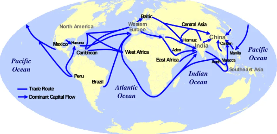 Gambar 1  Rute Utama Perdagangan Global, 1400-1800 