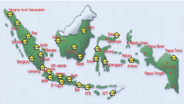 Gambar  4.1  Peta  Sebaran  Wilayah  Kerja  Perum  Bulog  di  Seluruh  Indonesia 
