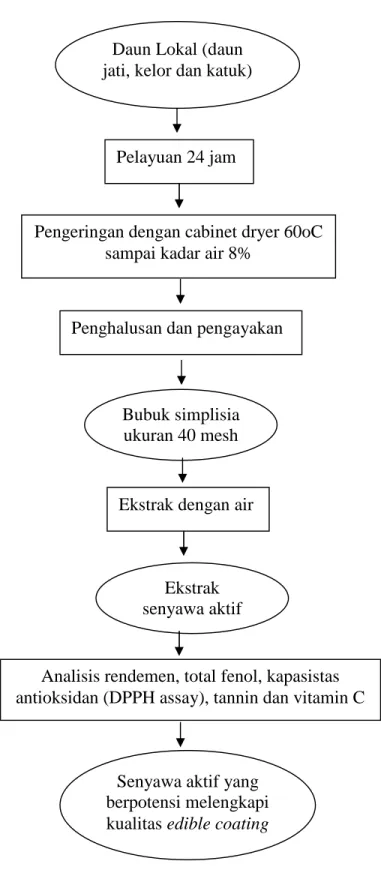 Gambar 3. Diagram Alir  Ekstrak Daun Menurut Metode Wrasiati (2011).