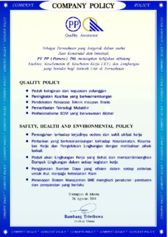 Gambar 20. SHE Plan pada Kebijakan Perusahaan