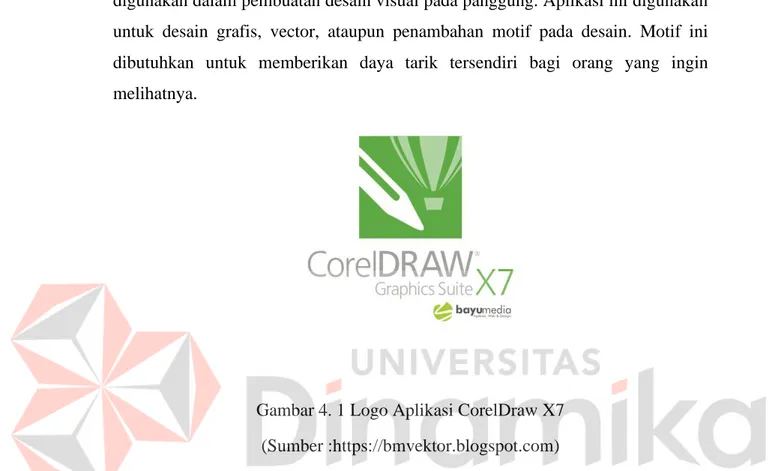 Gambar 4. 1 Logo Aplikasi CorelDraw X7  (Sumber :https://bmvektor.blogspot.com) 
