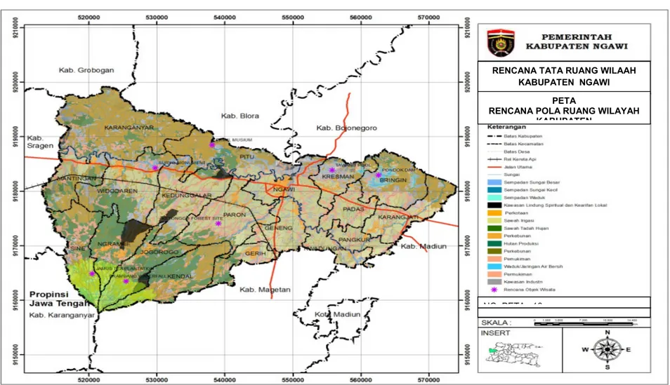 Gambar 2. 3 Peta Pola Ruang Kabupaten Ngawi