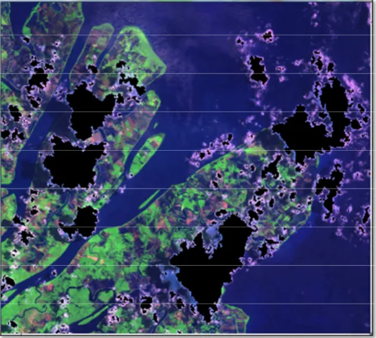 Gambar 9 . Citra Landsat-7 ETM+ 19 April 2002 (Tanpa Awan) 