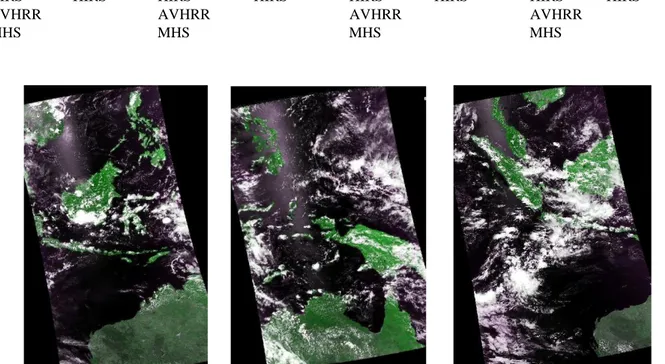 Gambar 7.Hasil Pengolahan Data Satelit NOAA 19. (a) Akuisisi 18 April 2016 06.40GMT, (b) Akuisisi 6 April 2016  05.37 GMT, (c) Akuisisi 14 April 2016 07.27 GMT